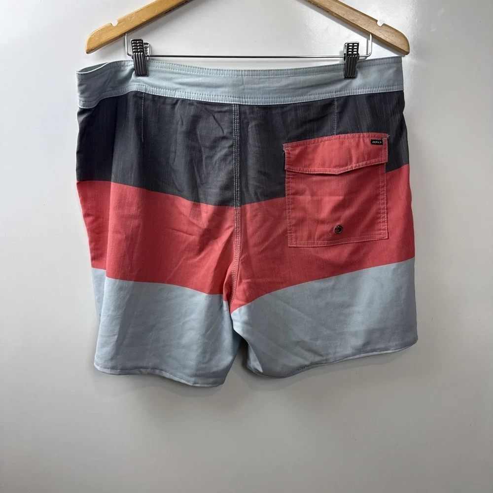 Jacks Surfboards Swim Trunks Mens 34 Multi Color Striped Board Shorts 7